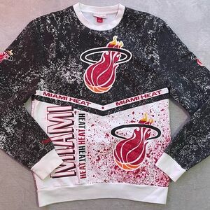 Mitchell & Ness Miami Heat All Over Print Sweatshirt Mens Medium NBA Basketball
